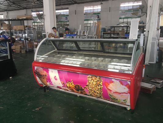 Economical 20 Pans Sliding Door Gelato Display Freezer