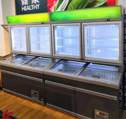 Frozen Foods Sliding Door Restaurants Commercial Display Freezer