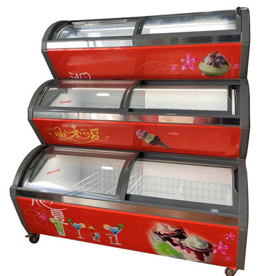 3 Layers Horizontal Popsicle Ice Cream Display Freezer