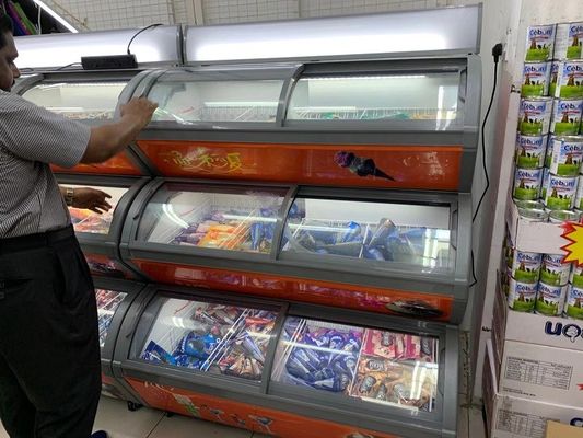 3 Layers Horizontal Popsicle Ice Cream Display Freezer