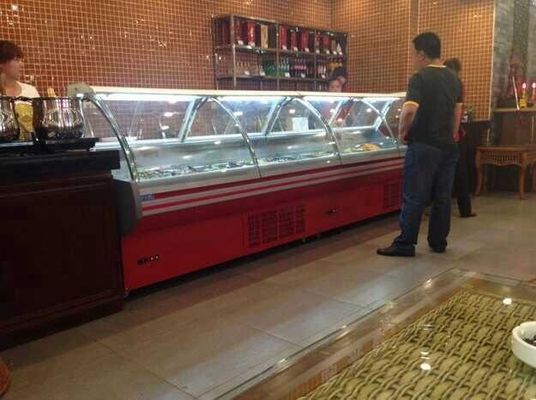 Air Cooling Delicatessen Supermarket Meat Display Freezer